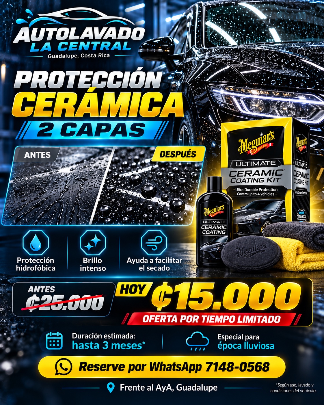 Oferta de protección cerámica Meguiar's de dos capas